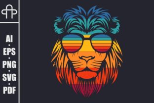 Lion Head Retro Eyeglasses Illustration Review