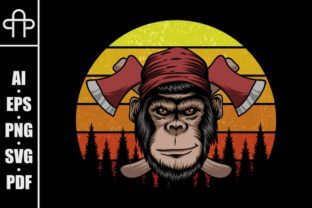 Monkey Lumberjack Retro Illustration Review