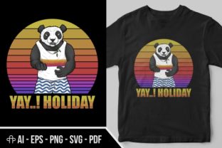 Panda Holiday Sunset Retro Illustration Review