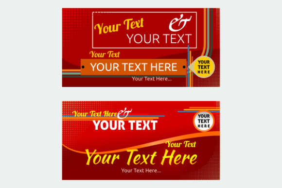 Red Banner Templates for Text Background