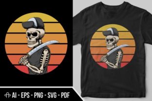 Skull Gangster Sunset Retro Illustration Review