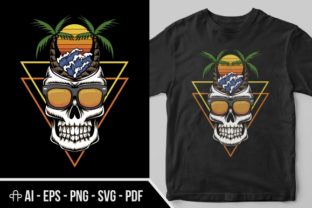 Skull Holiday Beach Sunset Retro Review